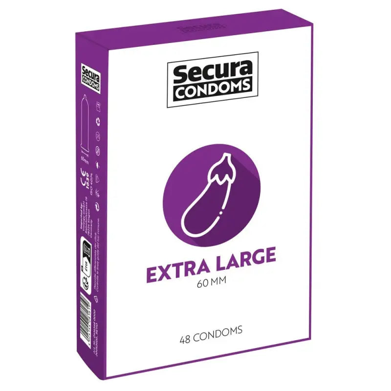Secura Extra Large Condoms with Silicone-Based Coating 48 Pack