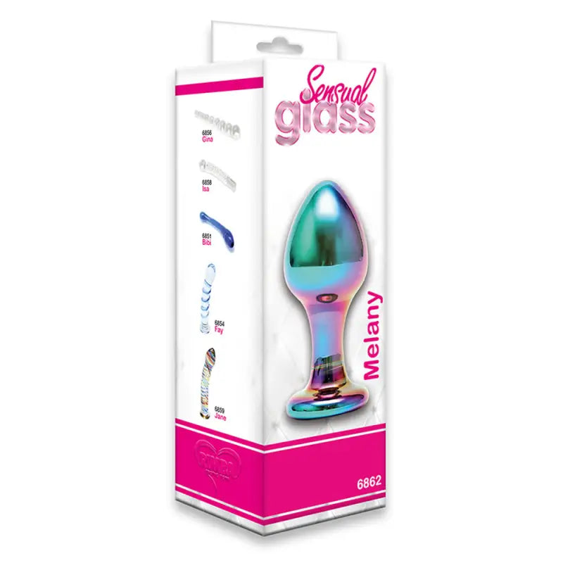 Sensual Multi Coloured Glass Melany Anal Dildo for Unique Pleasure