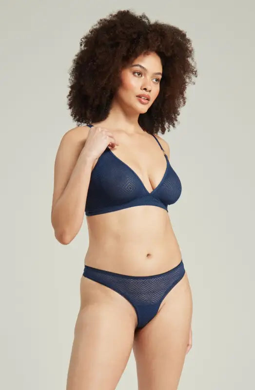 Sensual Style Redefined with Sheer Deco Easy Non-Wired Bralette in Recycled Lace