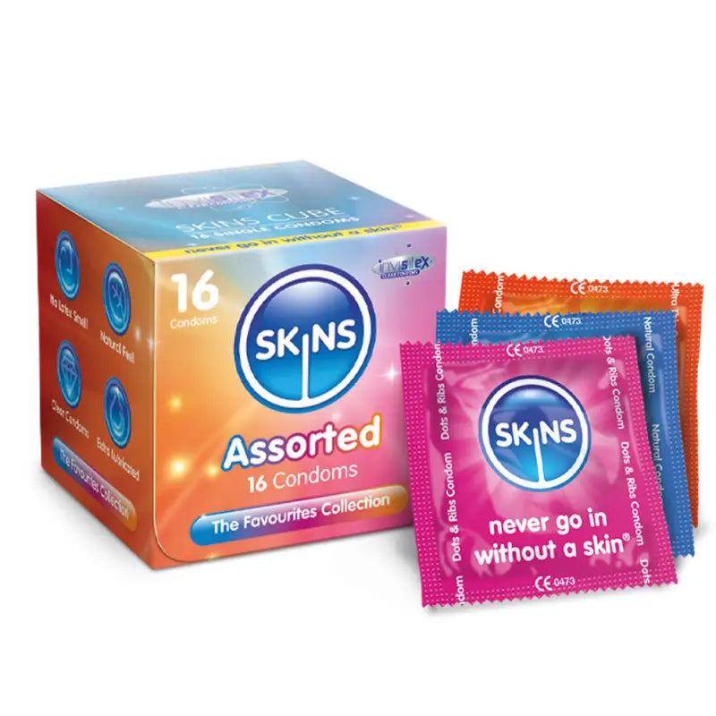 Skins Condoms Assorted Cube 16 Pack - D&R NAT UT