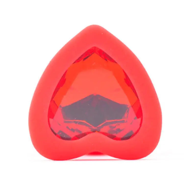 Small Heart Shaped Diamond Base Red Butt Plug for Intimate Elevation