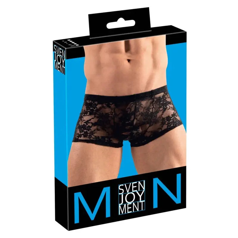 Svenjoyment Lacey Boxer Briefs in Floral Lace and Transparent Design