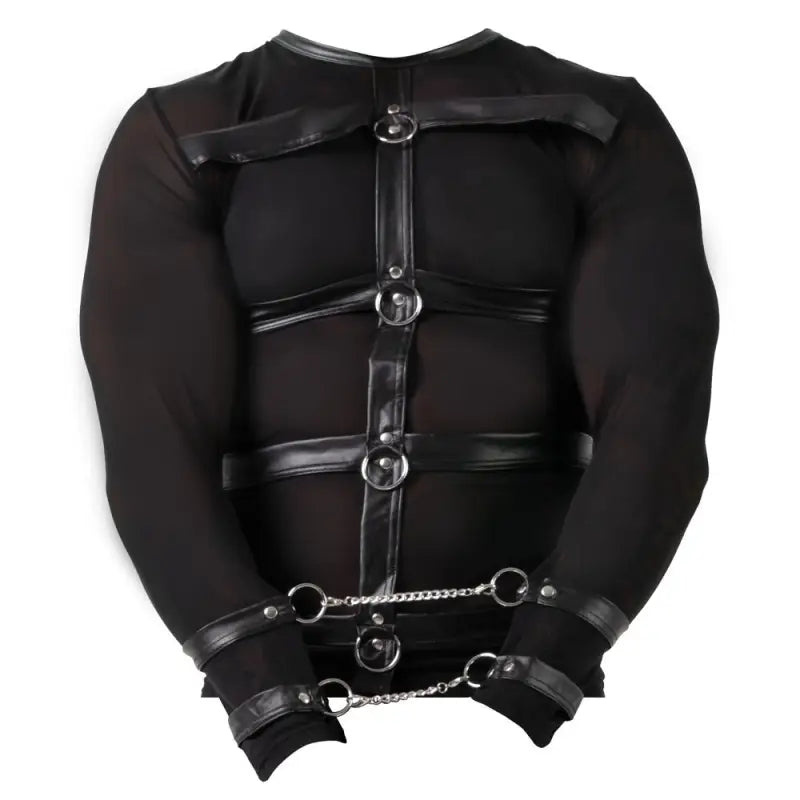 Svenjoyment Long Sleeved Top with Harness and Restraints Connection Chain