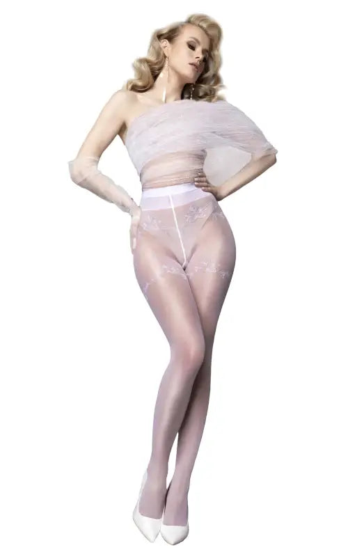 Timeless Elegance with Ballerina 580 White Tights from Wedding Touch Collection
