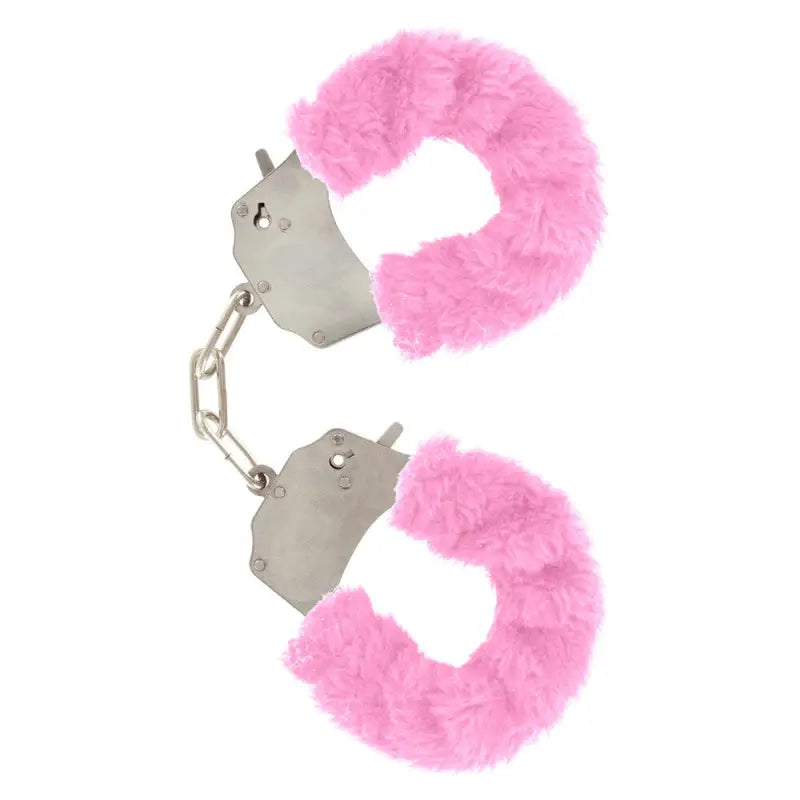 Toyjoy Furry Fun Wrist Cuffs in Pink for Bondage Enthusiasts