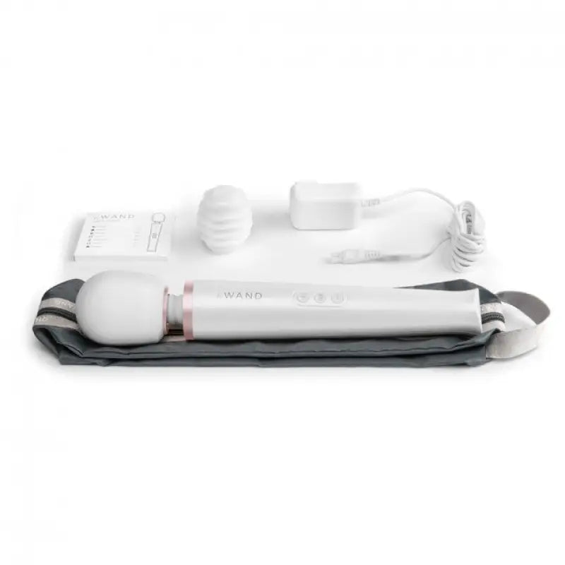 Ultimate Wand Rechargeable White Massager in Convenient Travel Case