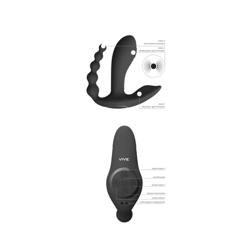 Unleash Pleasure with the Vive Kata Double Penetrator Vibrator Black