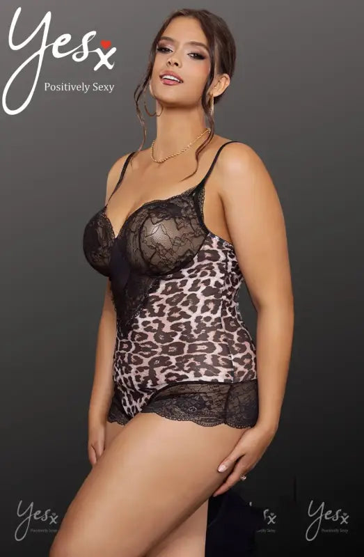 Unleash Your Wild Side with YesX YX854 Leopard Bodysuit and Lace