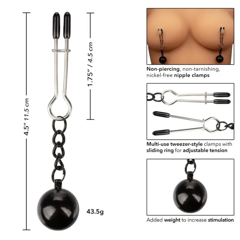 Weighted Tweezer Nipple Clamps for Enhanced Sensation and Control