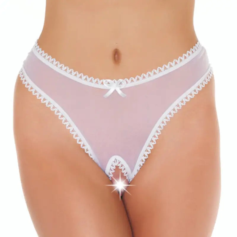 White Open Crotch Gstring for Ultimate Pleasure and Comfort