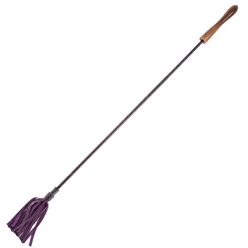 Wooden Handle Purple Riding Crop for Bondage Gear and Play
