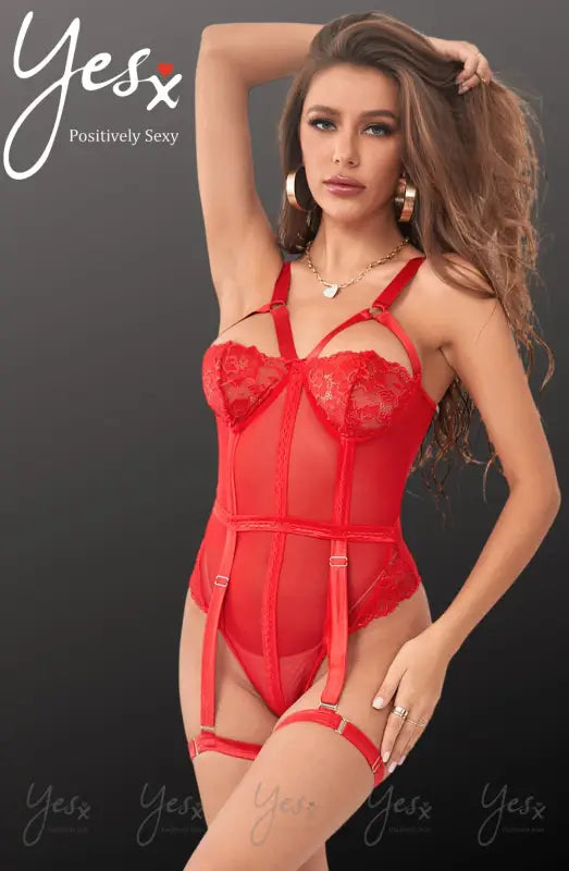 YesX YX858 Red Bodysuit for Elevated Intimate Moments