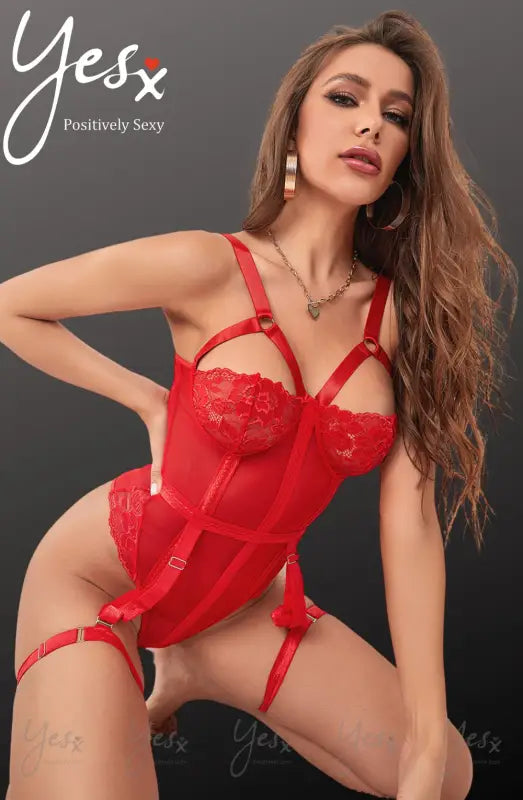 YesX YX858 Red Bodysuit for Elevated Intimate Moments