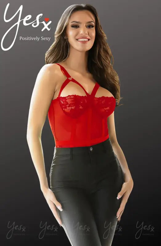 YesX YX858 Red Bodysuit for Elevated Intimate Moments