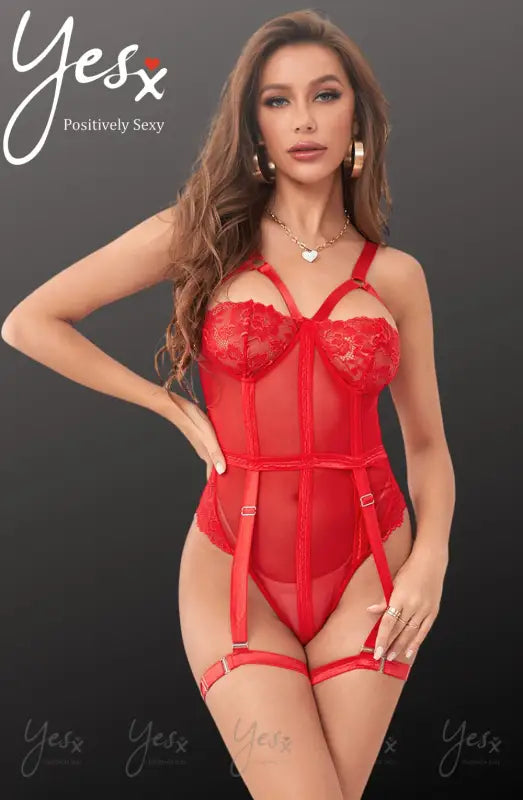 YesX YX858 Red Bodysuit for Elevated Intimate Moments
