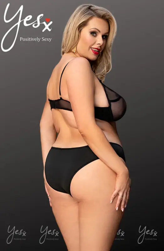 YX833Q Black Bra and Brief Set with Elegant Ring Design for Ultimate Comfort