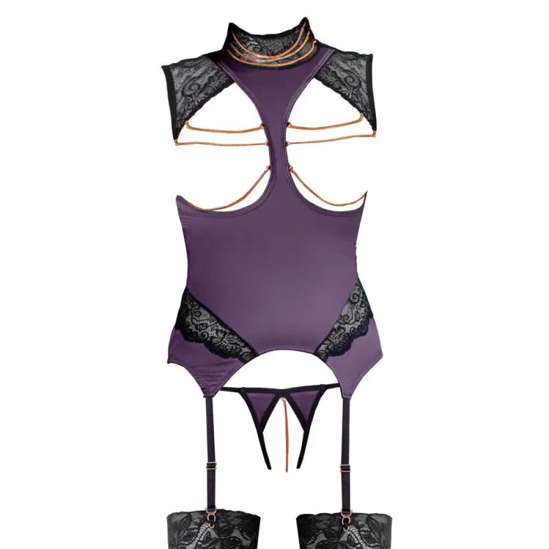 Abierta Fina Basque and Crotchless Set Chains for Exquisite Satisfaction