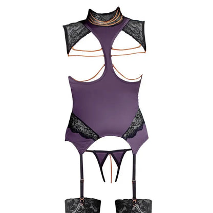 Abierta Fina Basque and Crotchless Set Chains for Exquisite Satisfaction