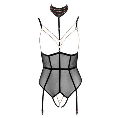 Abierta Fina Body With Chains Featuring Cleavage Strap and Suspender Straps
