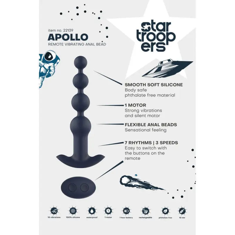 Apollo Remote Vibrating Anal Beads for Enhanced Pleasure and Control