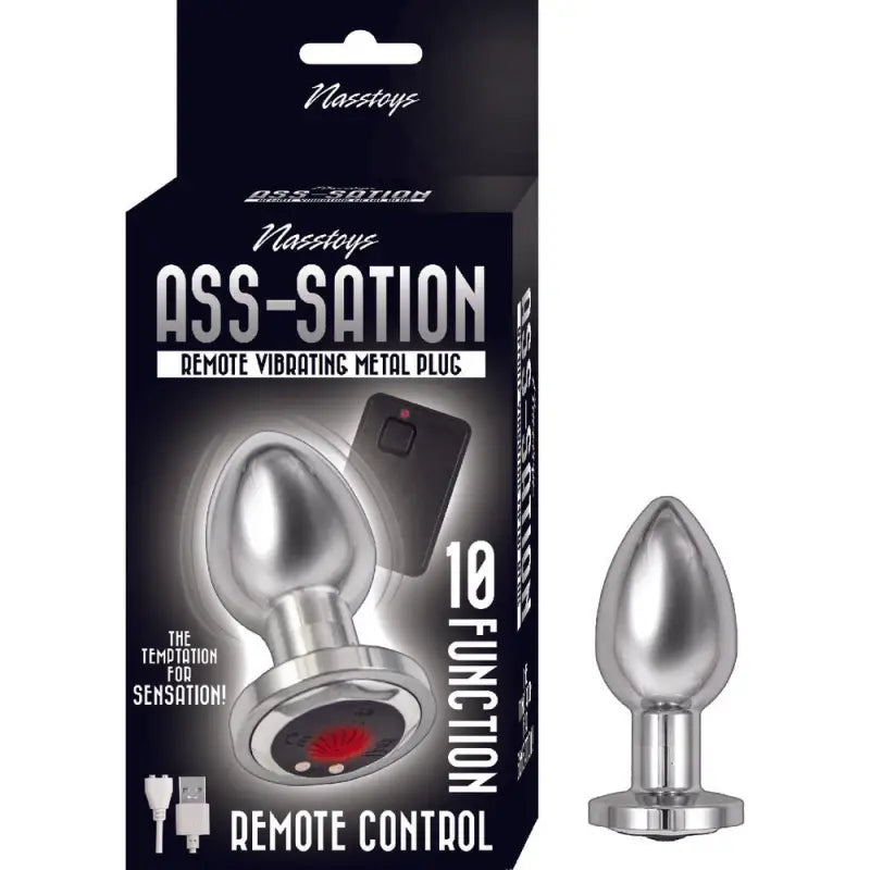 Ass Sation Remote Vibrating Butt Plug Silver for Exquisite Satisfaction