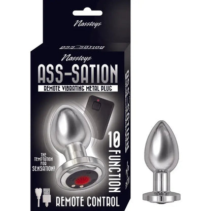 Ass Sation Remote Vibrating Butt Plug Silver for Exquisite Satisfaction