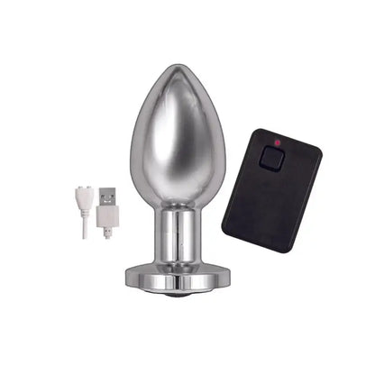 Ass Sation Remote Vibrating Butt Plug Silver for Exquisite Satisfaction