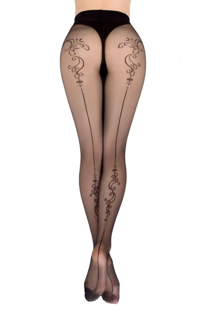 Ballerina 558 Black Tights from Gold Elixir Collection with Intricate Sparkle