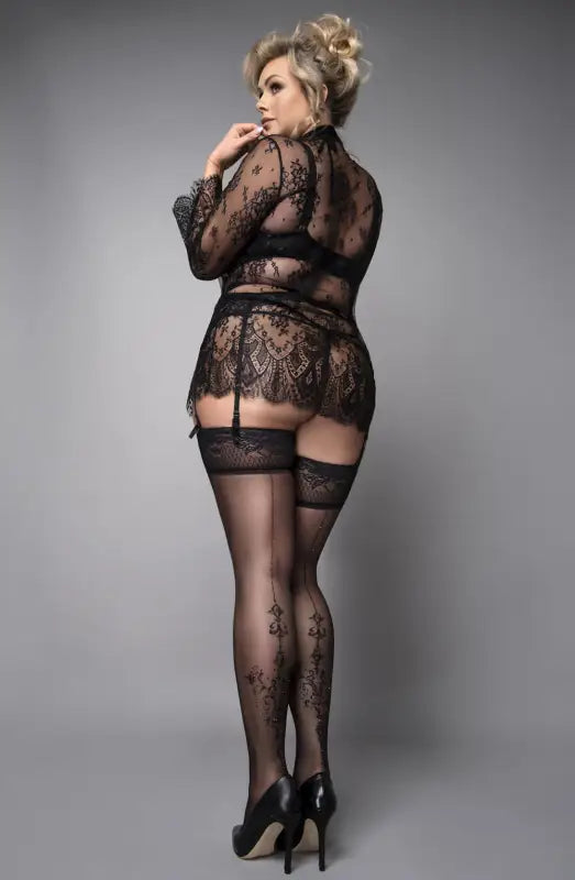 Ballerina Black Hold Ups for Elegance That Beautifully Accentuates Curves
