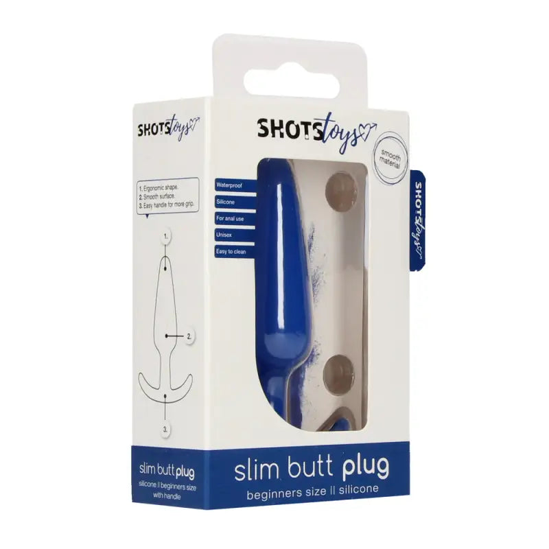 Beginners Size Slim Butt Plug Blue for Comfortable Anal Stimulation