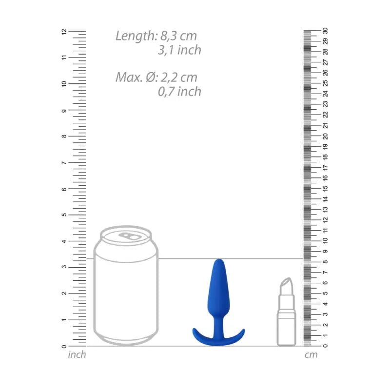 Beginners Size Slim Butt Plug Blue for Comfortable Anal Stimulation