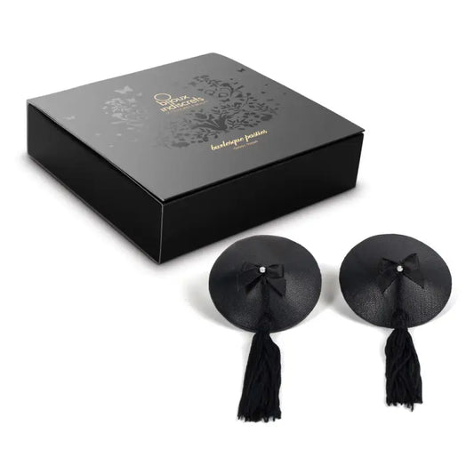 Bijoux Indiscrets Leather Burlesque Tassled Pasties for Sensual Elegance