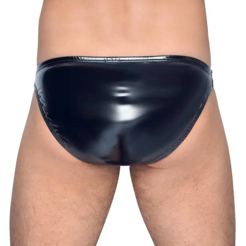 Black Level Vinyl Briefs with Zip for Men