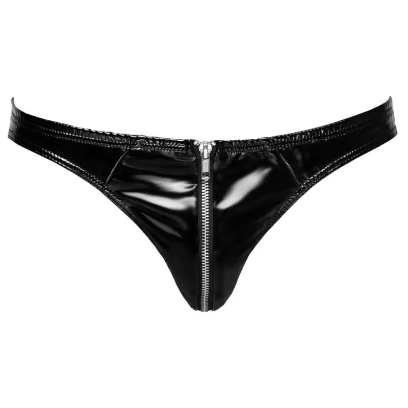 Black Level Vinyl Briefs with Zip for Men