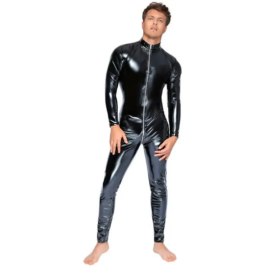 Black Level Vinyl Jumpsuit with Zip Black for Ultimate Comfort