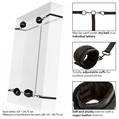 Boundless Bed Restraints with Vegan Leather Ankle Cuffs for Ultimate Pleasure