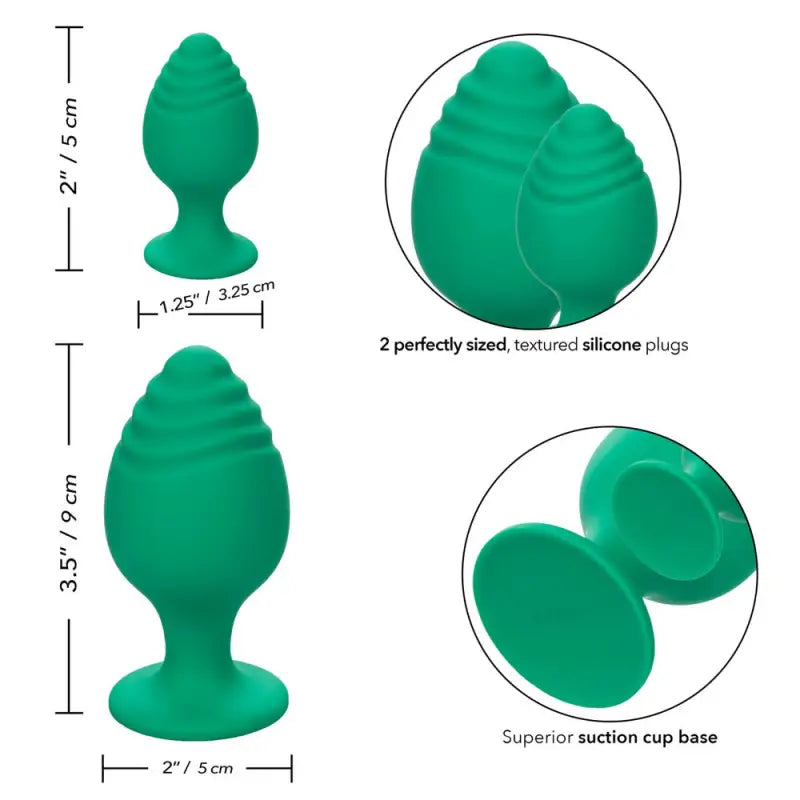 Cheeky Butt Plug Duo Green for Ultimate Anal Pleasure