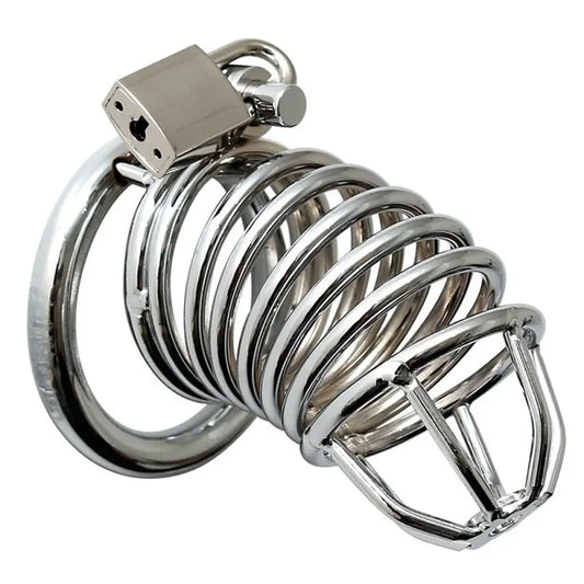 Chrome Chastity Cock Cage for Ultimate Male Bondage Pleasure