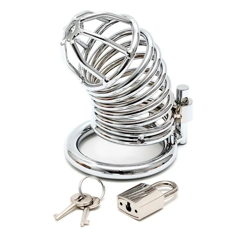 Chrome Chastity Cock Cage for Ultimate Male Bondage Pleasure