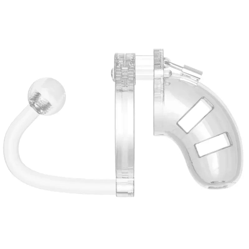Clear Chastity Cage with Anal Plug for Enhanced BDSM Experiences