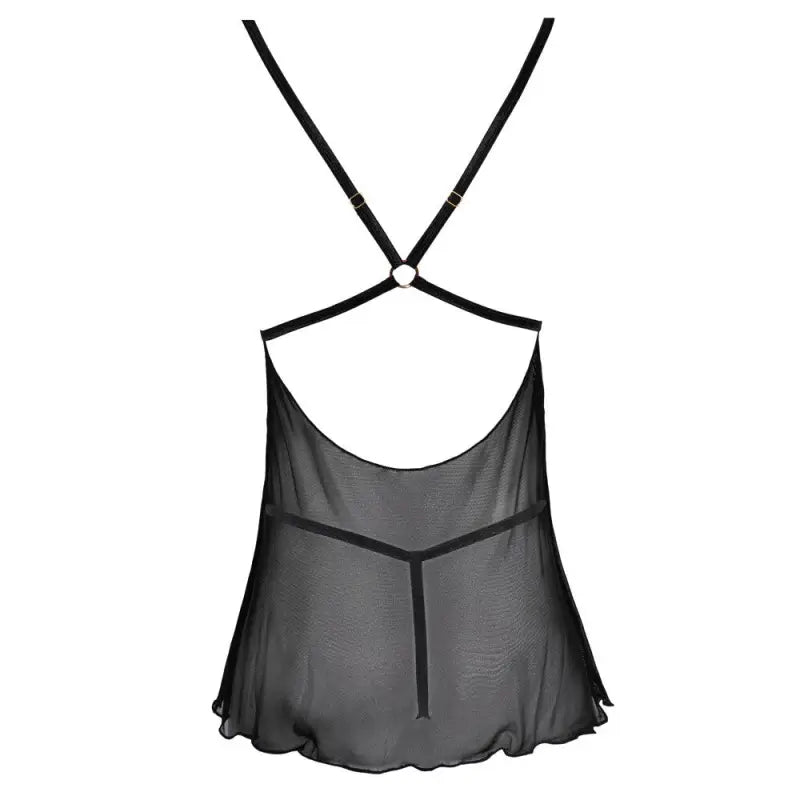 Cottelli Backless Babydoll with Gold-Coloured Ring and Thong
