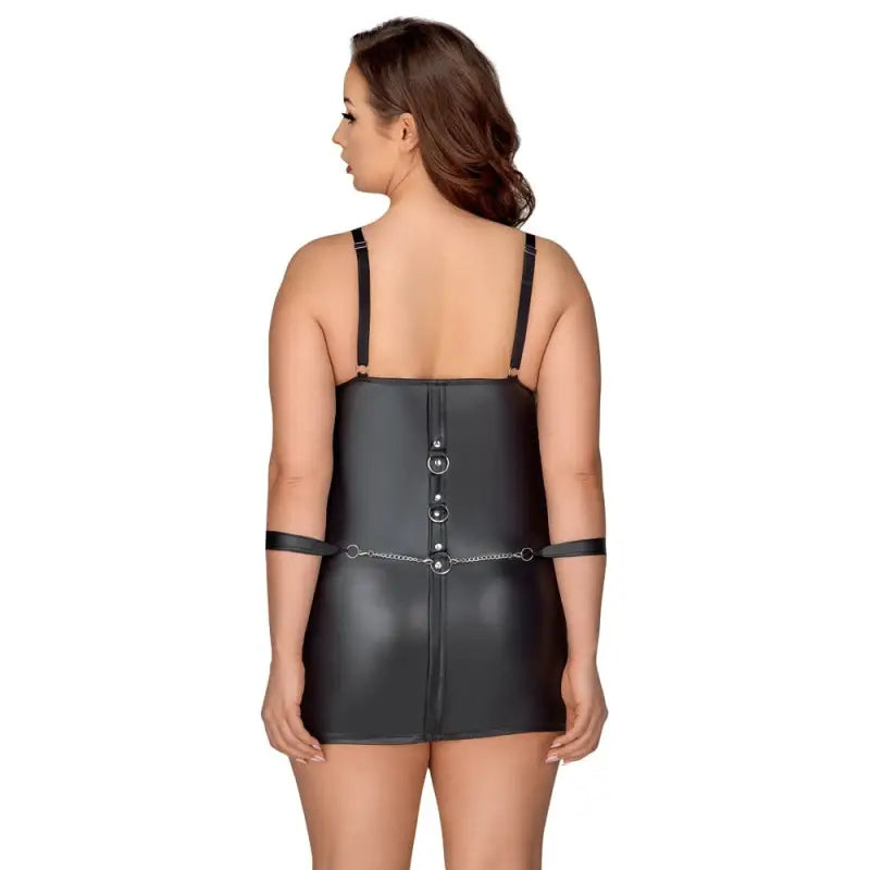 Cottelli Curves Bondage Plus Dress in Luxurious Matte Finish