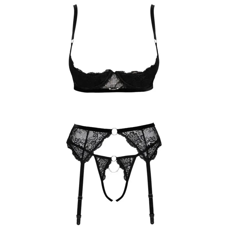 Cottelli Erotic Trio Bra Set with Crotchless Thong