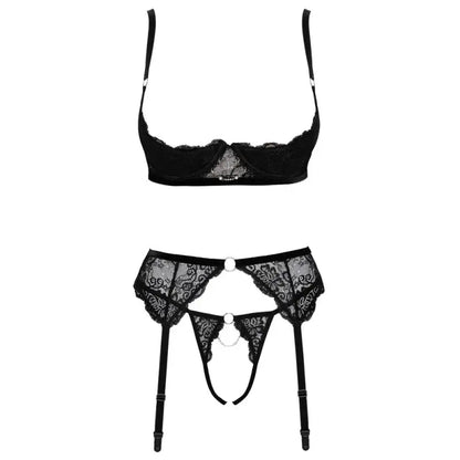 Cottelli Erotic Trio Bra Set with Crotchless Thong