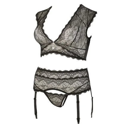 Cottelli Plus Size Bralette and String Set Black for Sensual Comfort