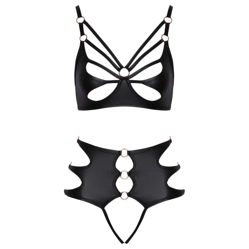 Crotchless Bondage Bra Set in Soft Stretch Material