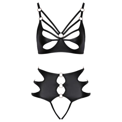 Crotchless Bondage Bra Set in Soft Stretch Material