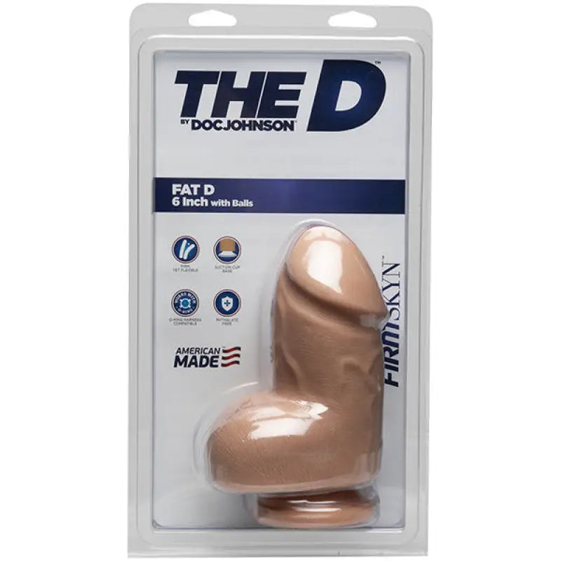 D Fat D 6 Inch Vanilla Dildo with Balls by Doc Johnson