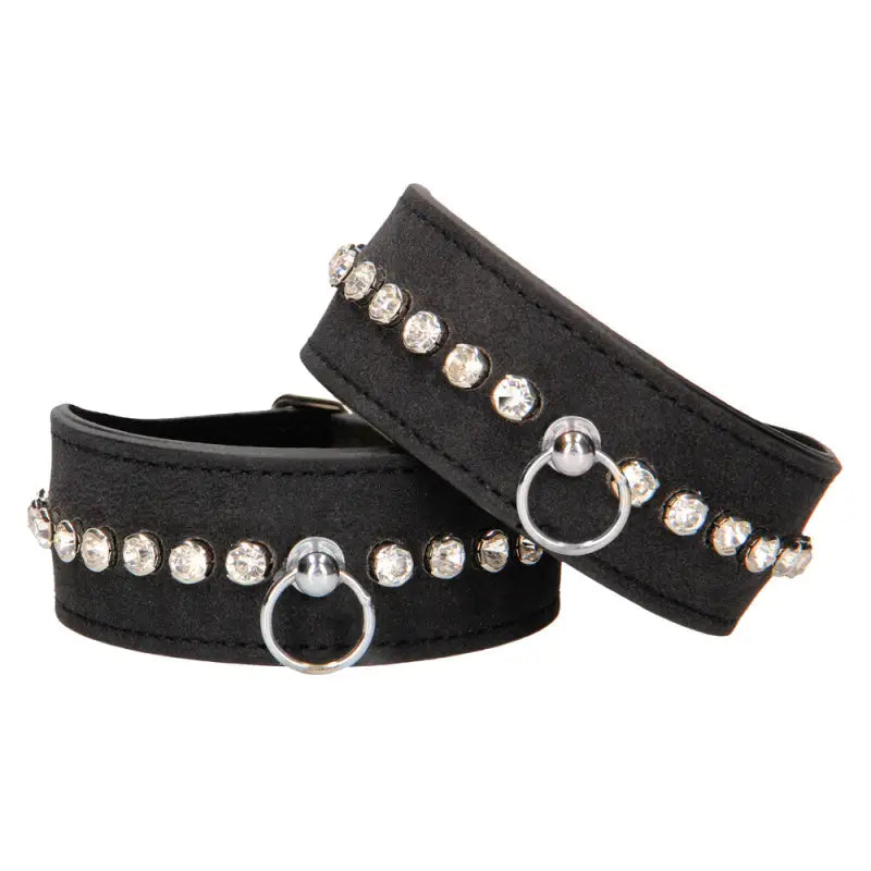 Diamond Studded Ankle Cuffs for Elegant Restraint Options