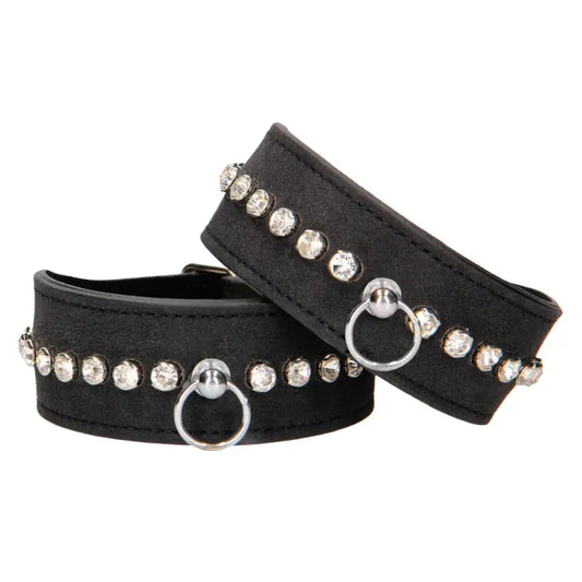 Diamond Studded Ankle Cuffs for Elegant Restraint Options